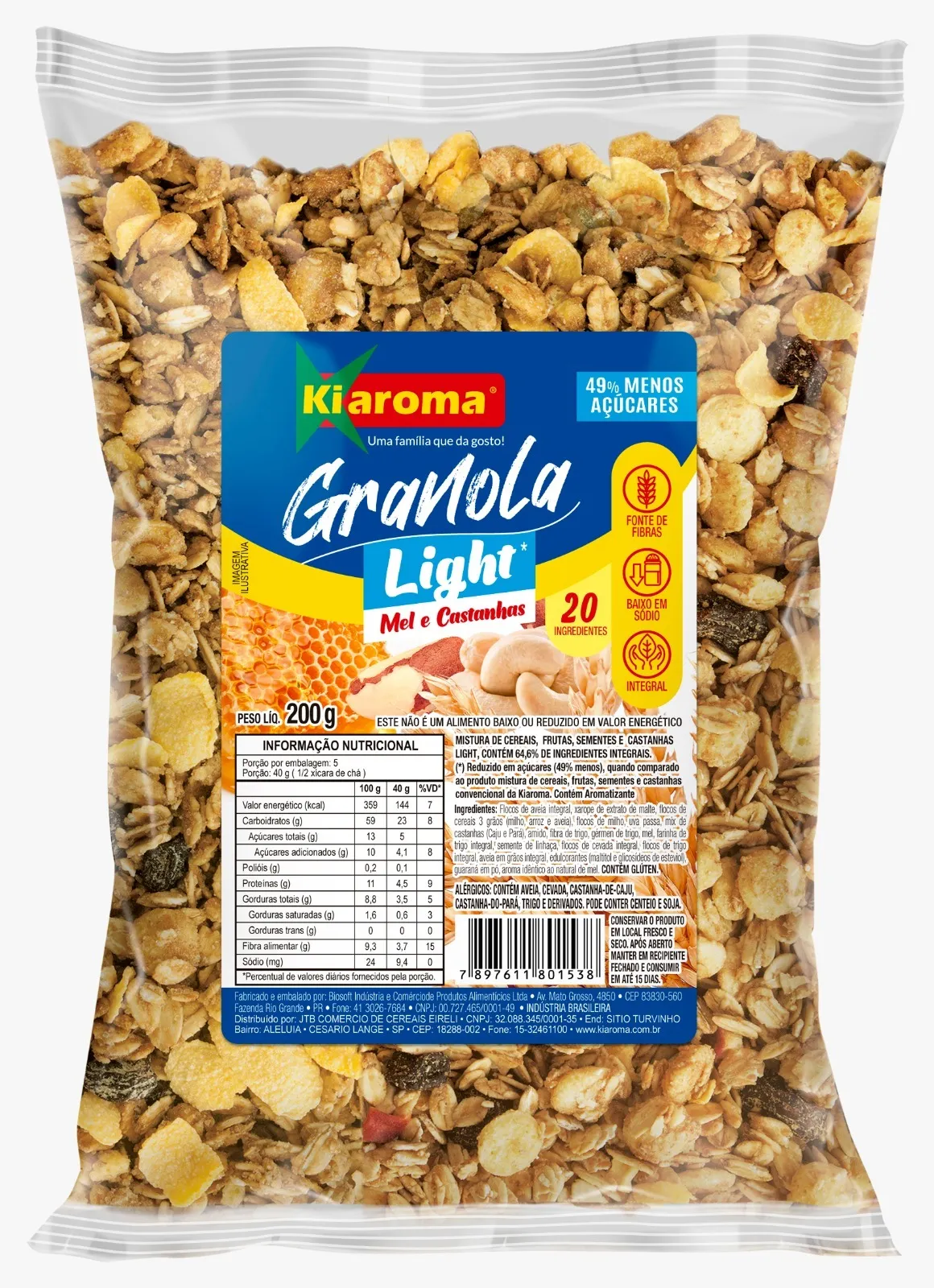 Granola Light Mel e Castanhas 200g